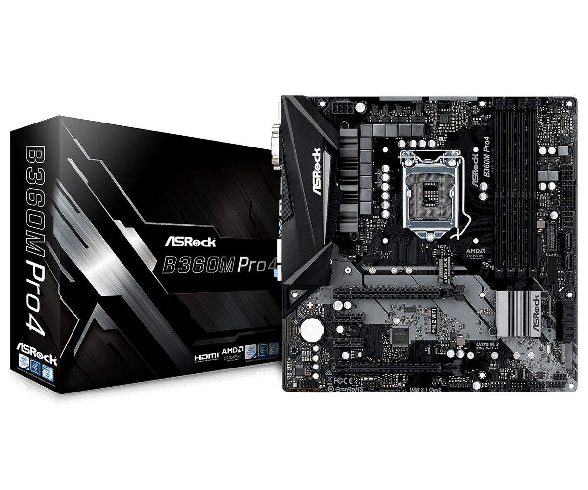 Материнская плата asrock b360m pro4 подключение